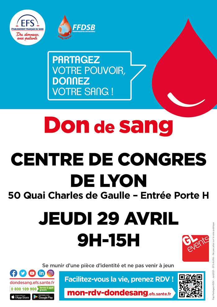 Don du sang du 29 avril 2021 - Cité Internationale - L